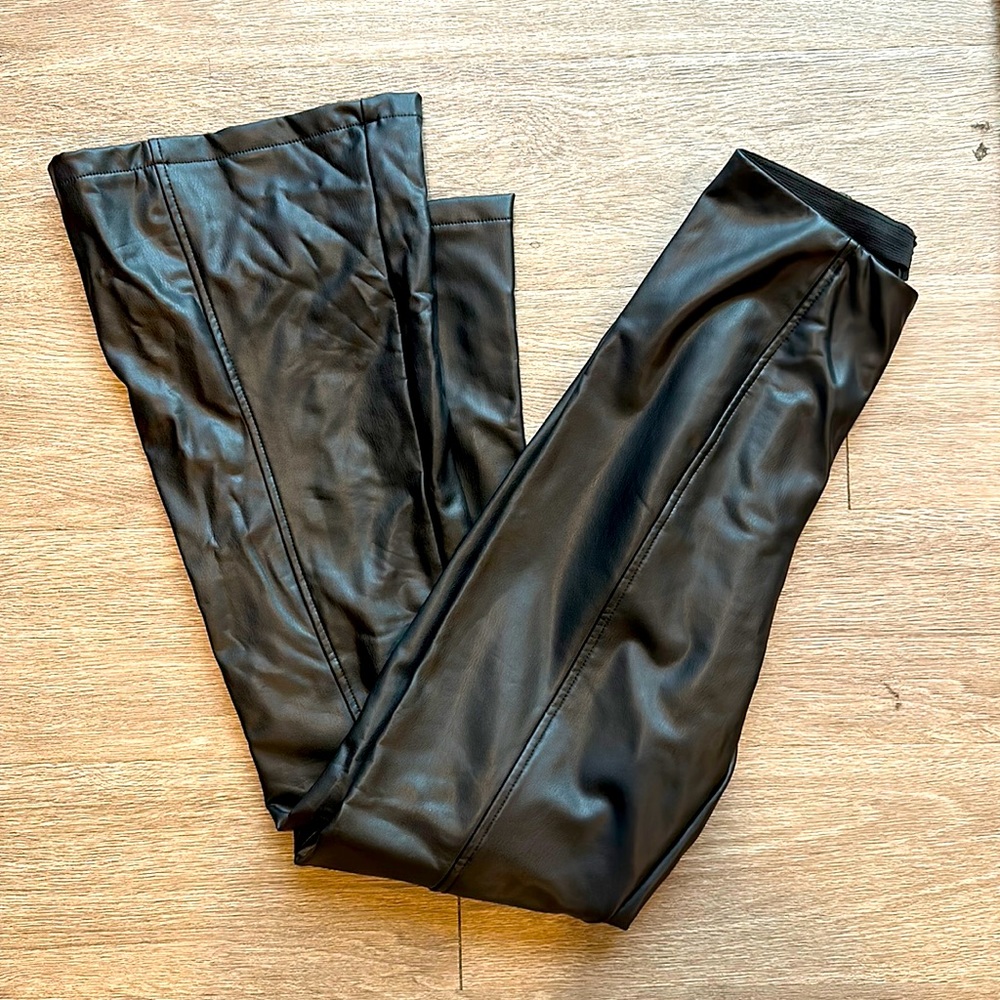 Faux Leather Flare Pants